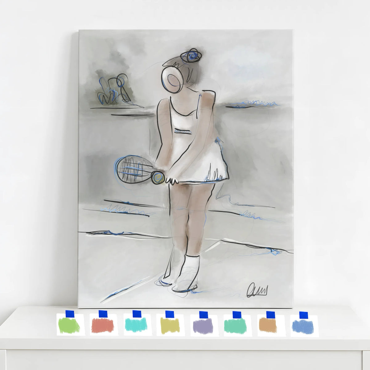 Tennis Player Canvas Print | Minimalist Wall Art