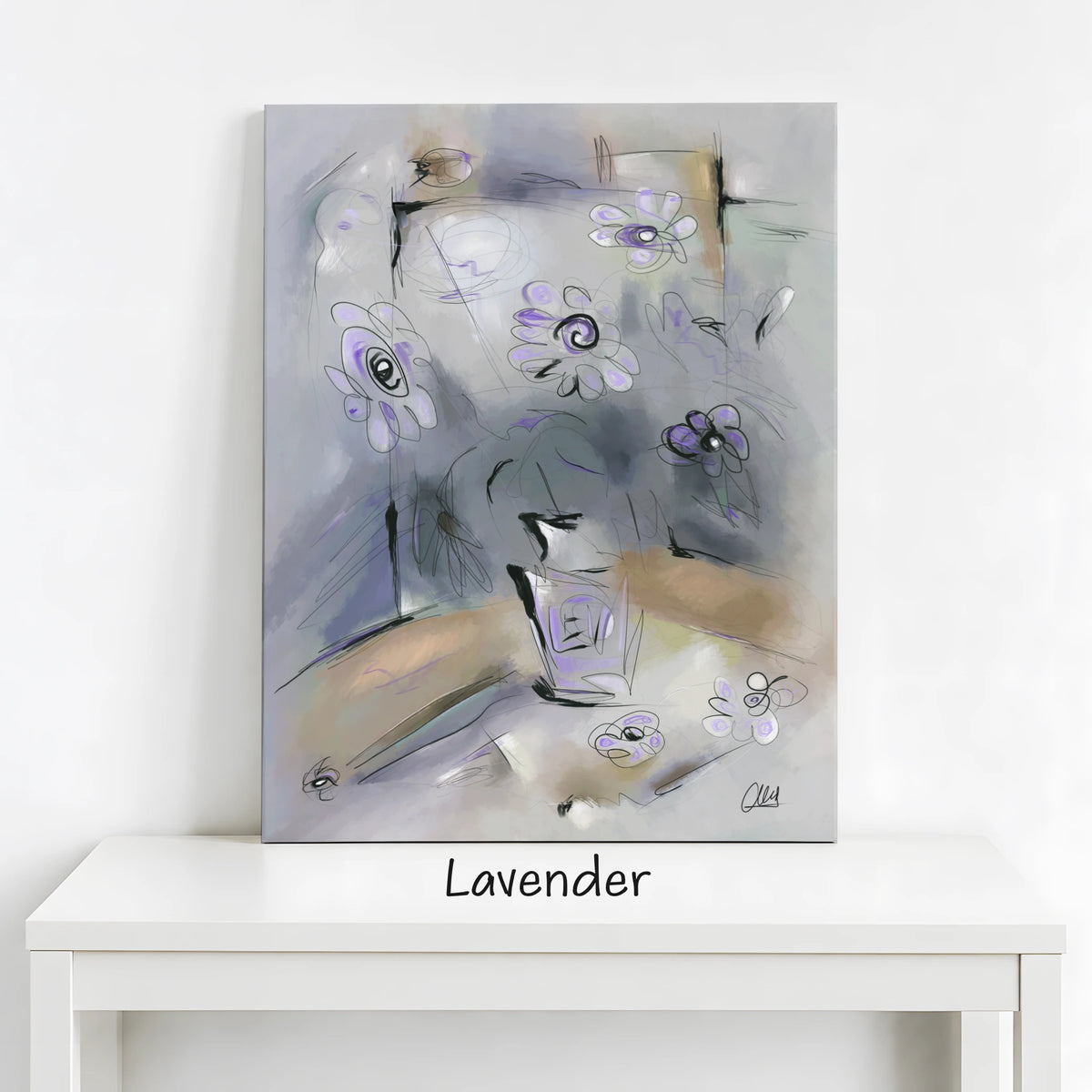 Abstract Flowers Canvas Print | Organic Modern Wall Art