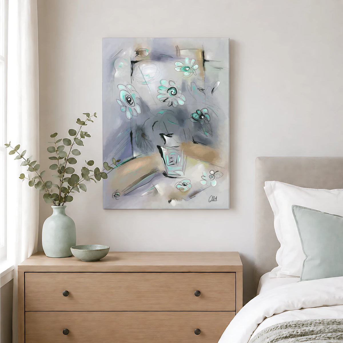 Abstract Flowers Canvas Print | Organic Modern Wall Art