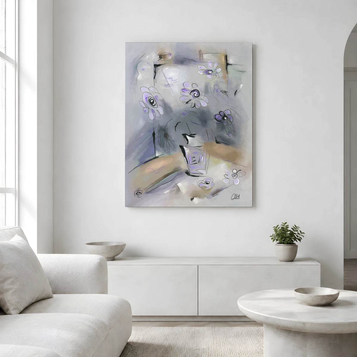 Abstract Flowers Canvas Print | Organic Modern Wall Art