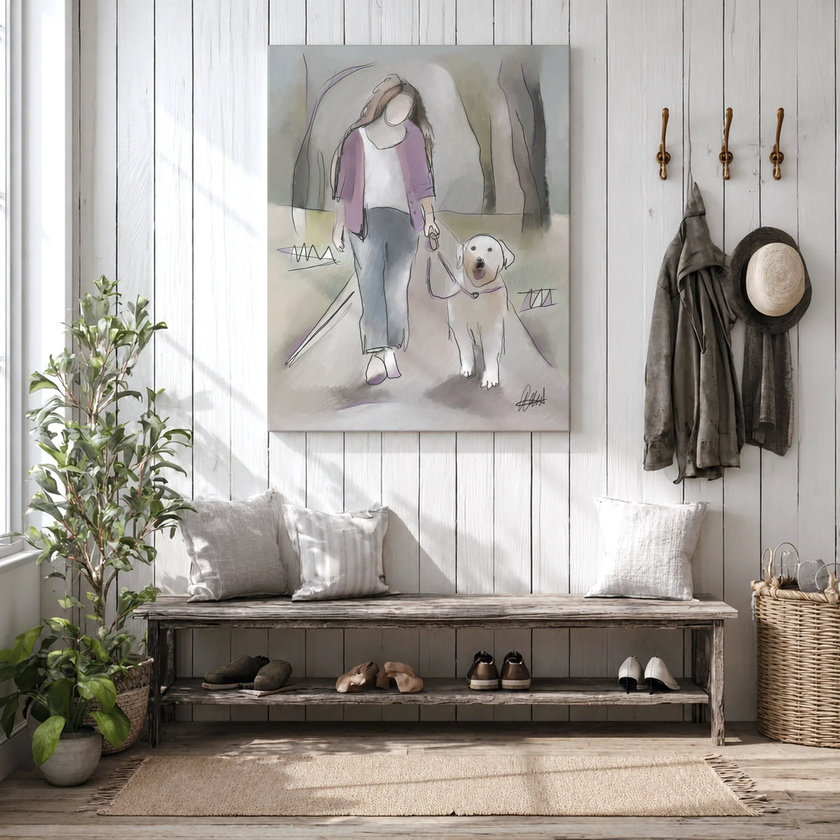 Dog Walking Wall Art | Meaningful Gift for Dog Lovers