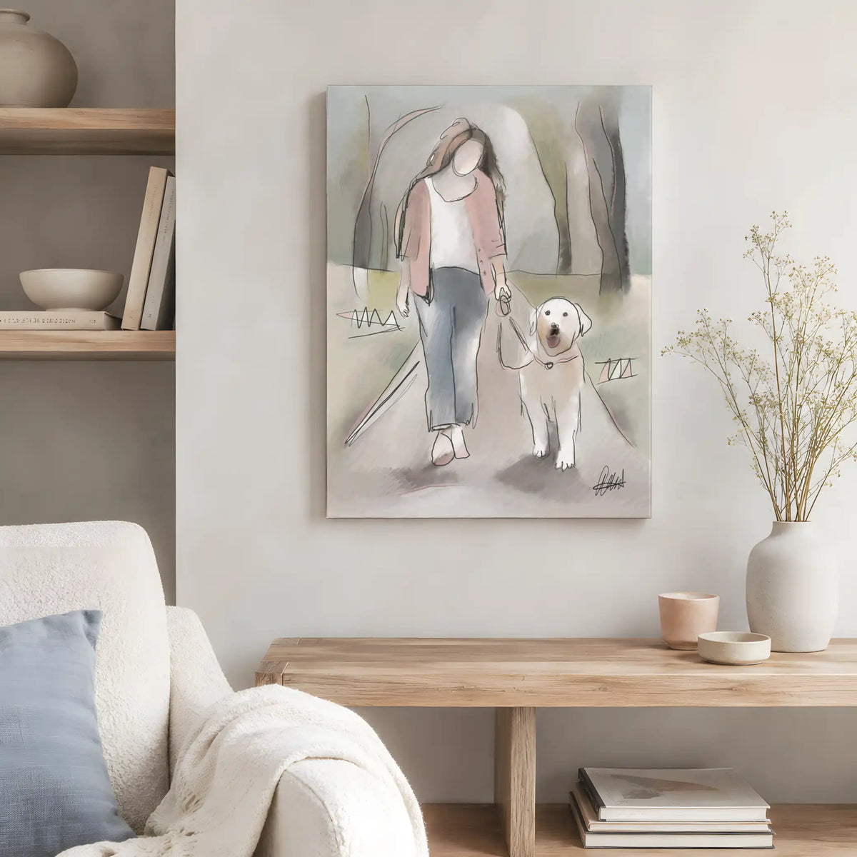 Dog Walking Wall Art | Meaningful Gift for Dog Lovers