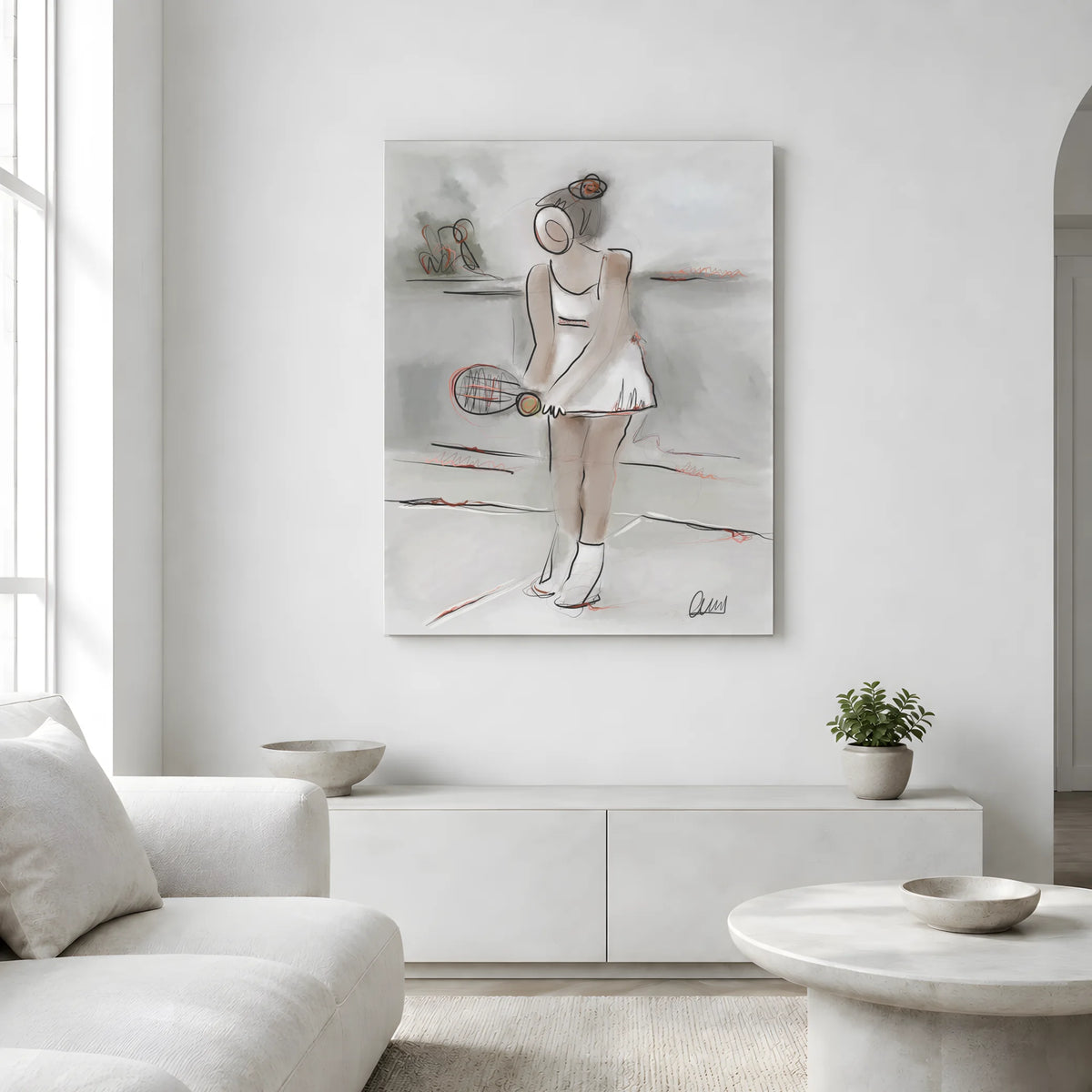 Tennis Player Canvas Print | Minimalist Wall Art