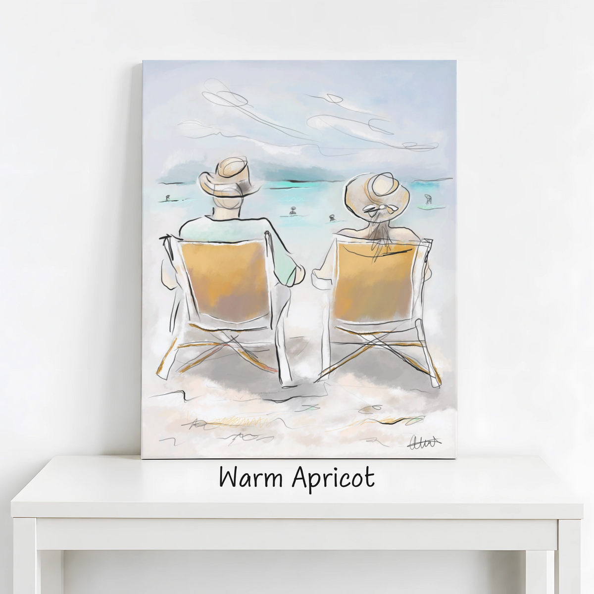 Beach Chairs Wall Art | Coastal Scene Canvas Print