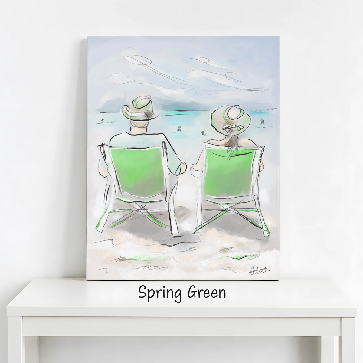 Beach Chairs Wall Art | Coastal Scene Canvas Print