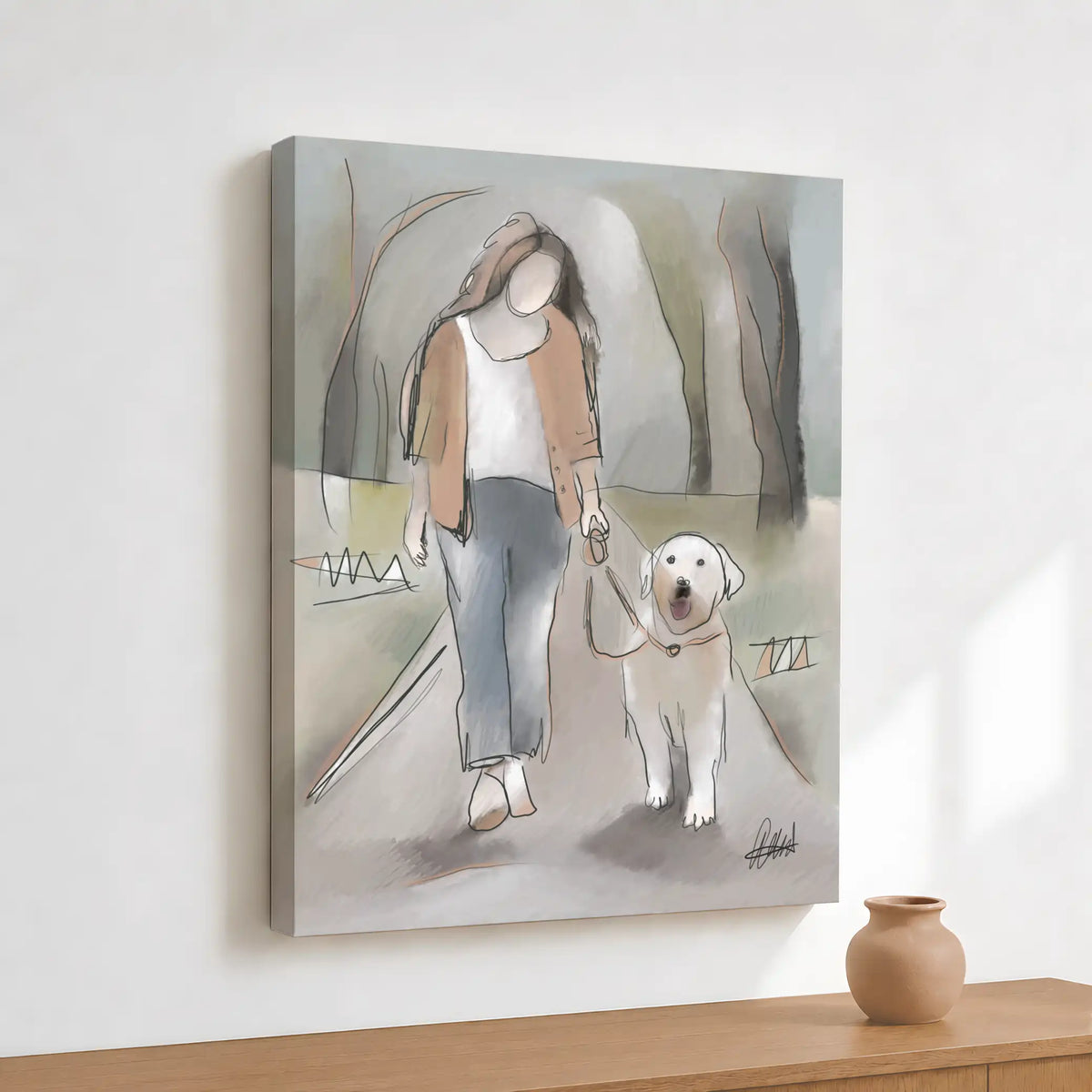 Dog Walking Wall Art | Meaningful Gift for Dog Lovers