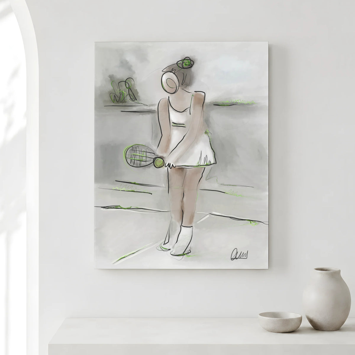 Tennis Player Canvas Print | Minimalist Wall Art