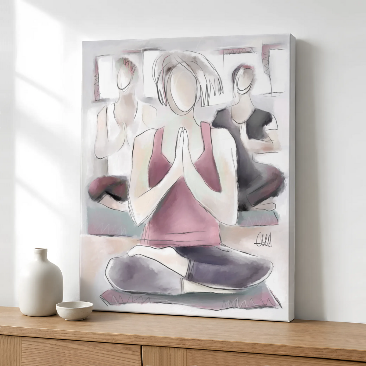Yoga Wall Art Canvas Print | Wellness Studio & Gym Decor