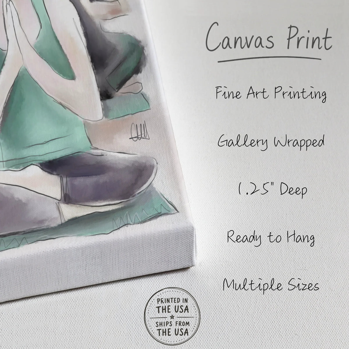 Yoga Wall Art Canvas Print | Wellness Studio & Gym Decor
