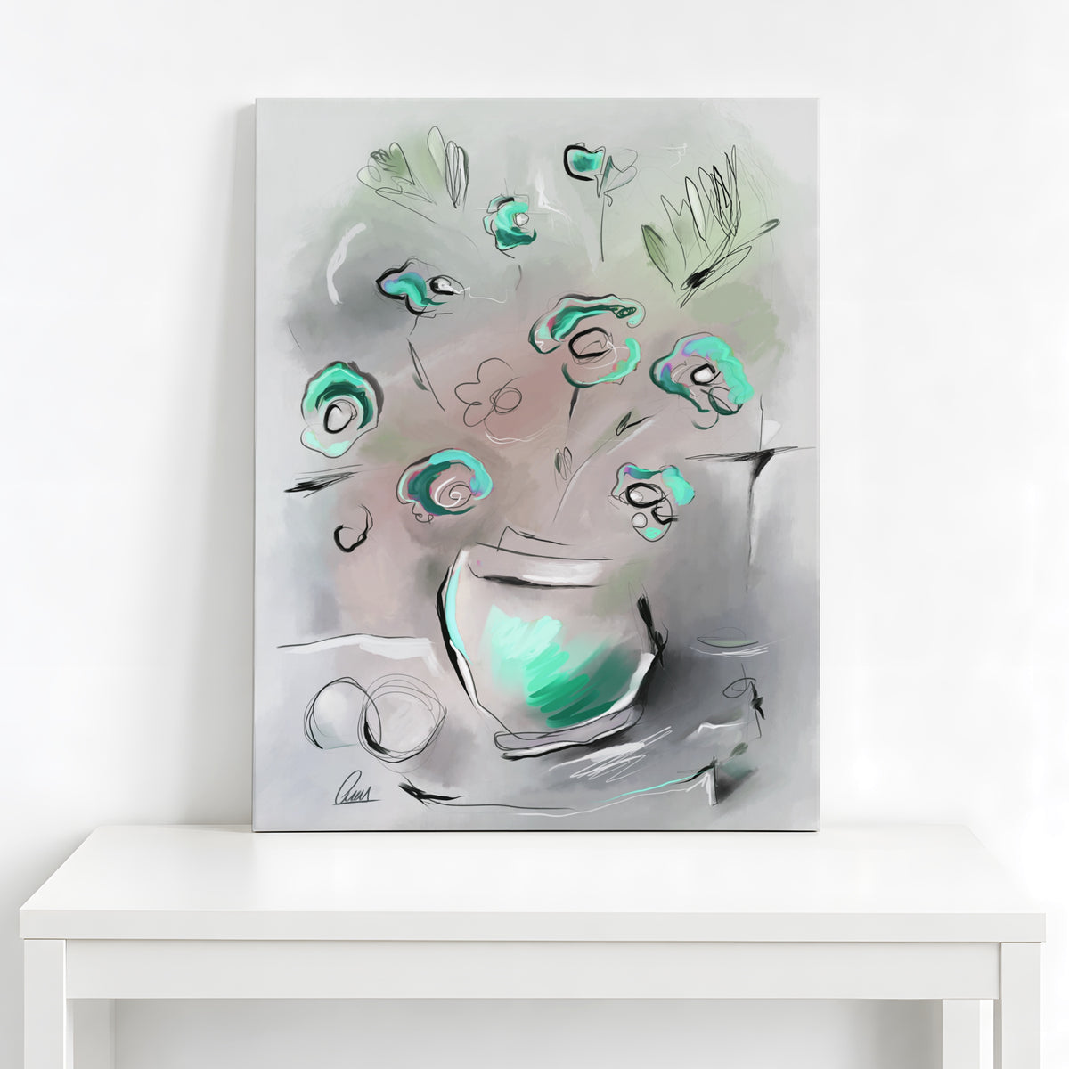 Floral Wall Art | Abstract Bouquet Canvas Print