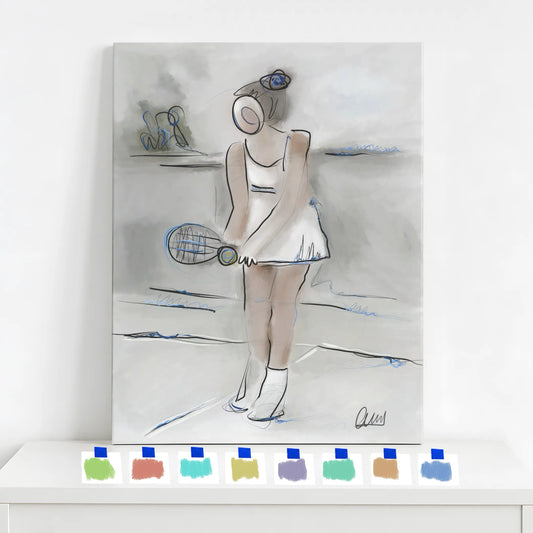 Tennis Player Canvas Print | Minimalist Wall Art