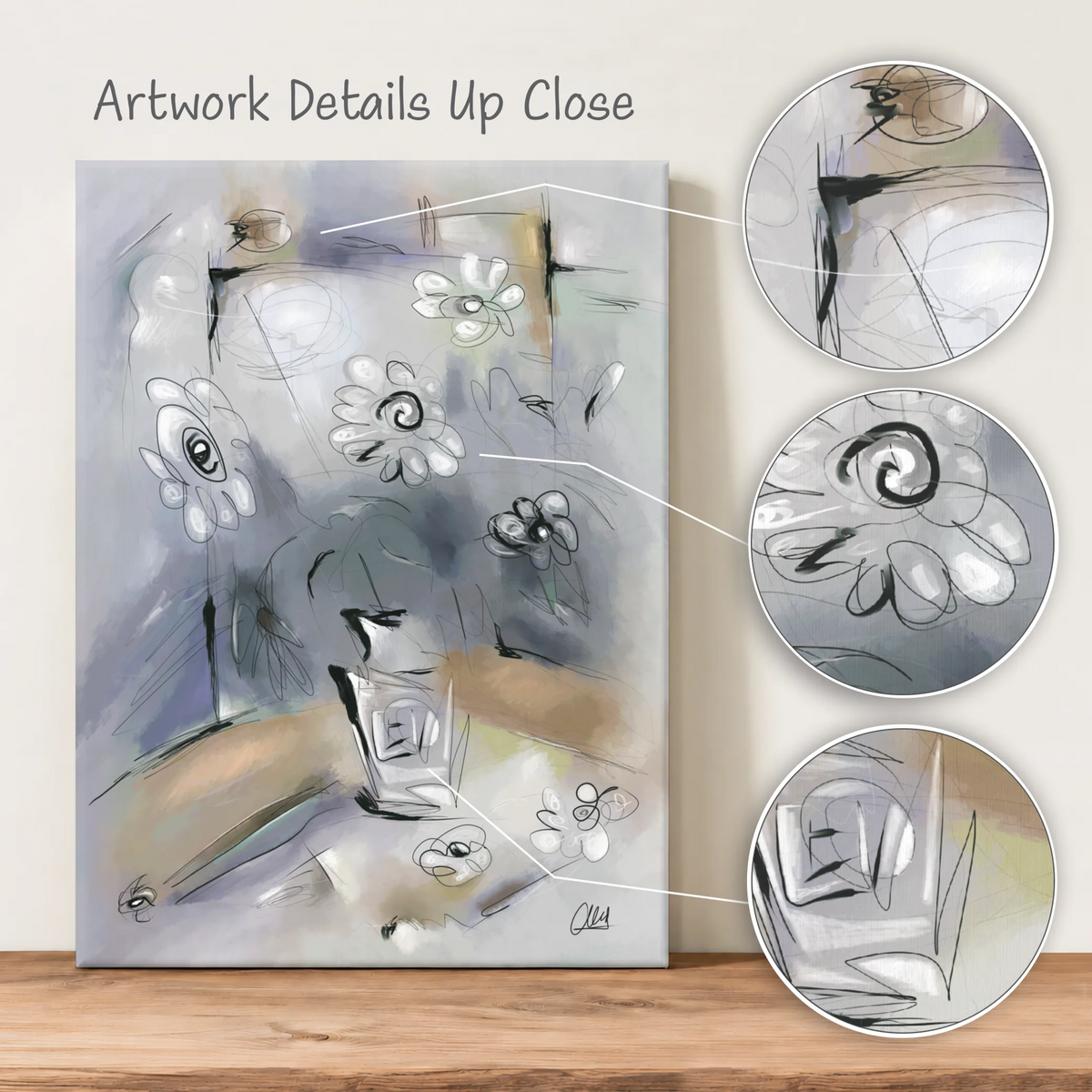 Abstract Flowers Canvas Print | Organic Modern Wall Art