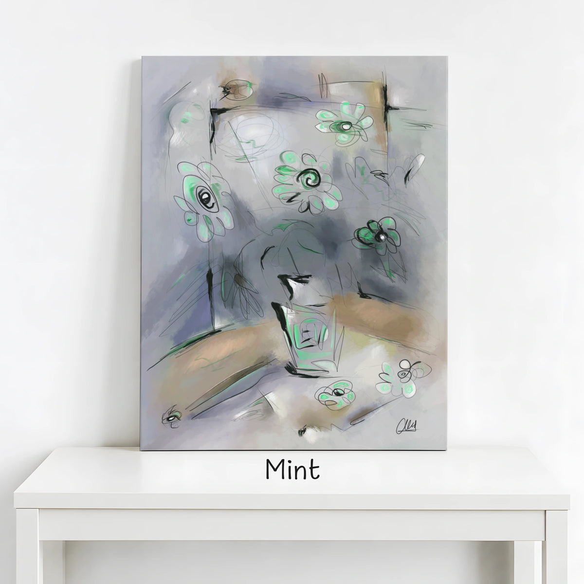 Abstract Flowers Canvas Print | Organic Modern Wall Art