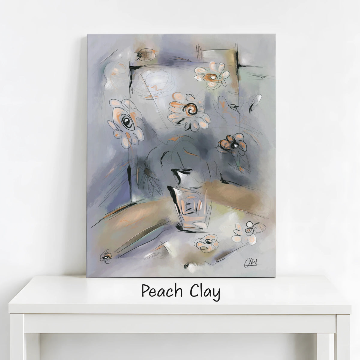 Abstract Flowers Canvas Print | Organic Modern Wall Art