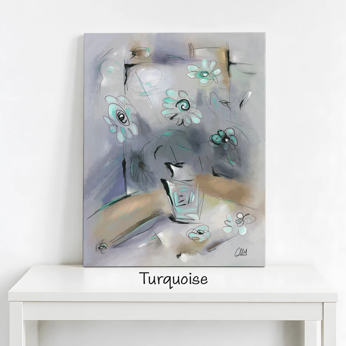 Abstract Flowers Canvas Print | Organic Modern Wall Art