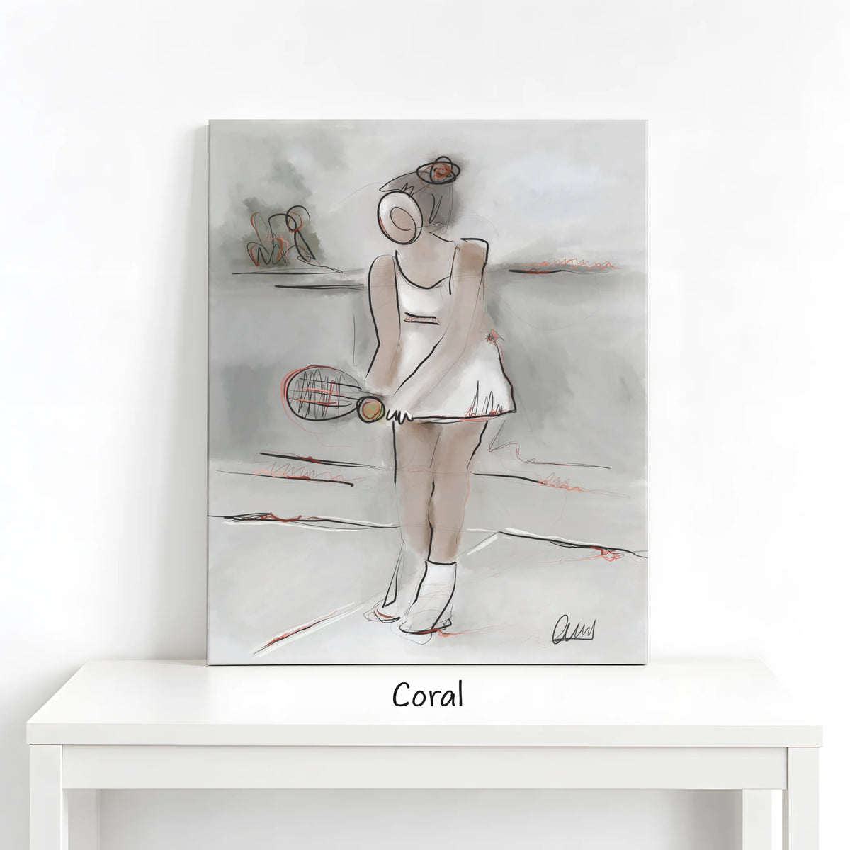 Tennis Player Canvas Print | Minimalist Wall Art
