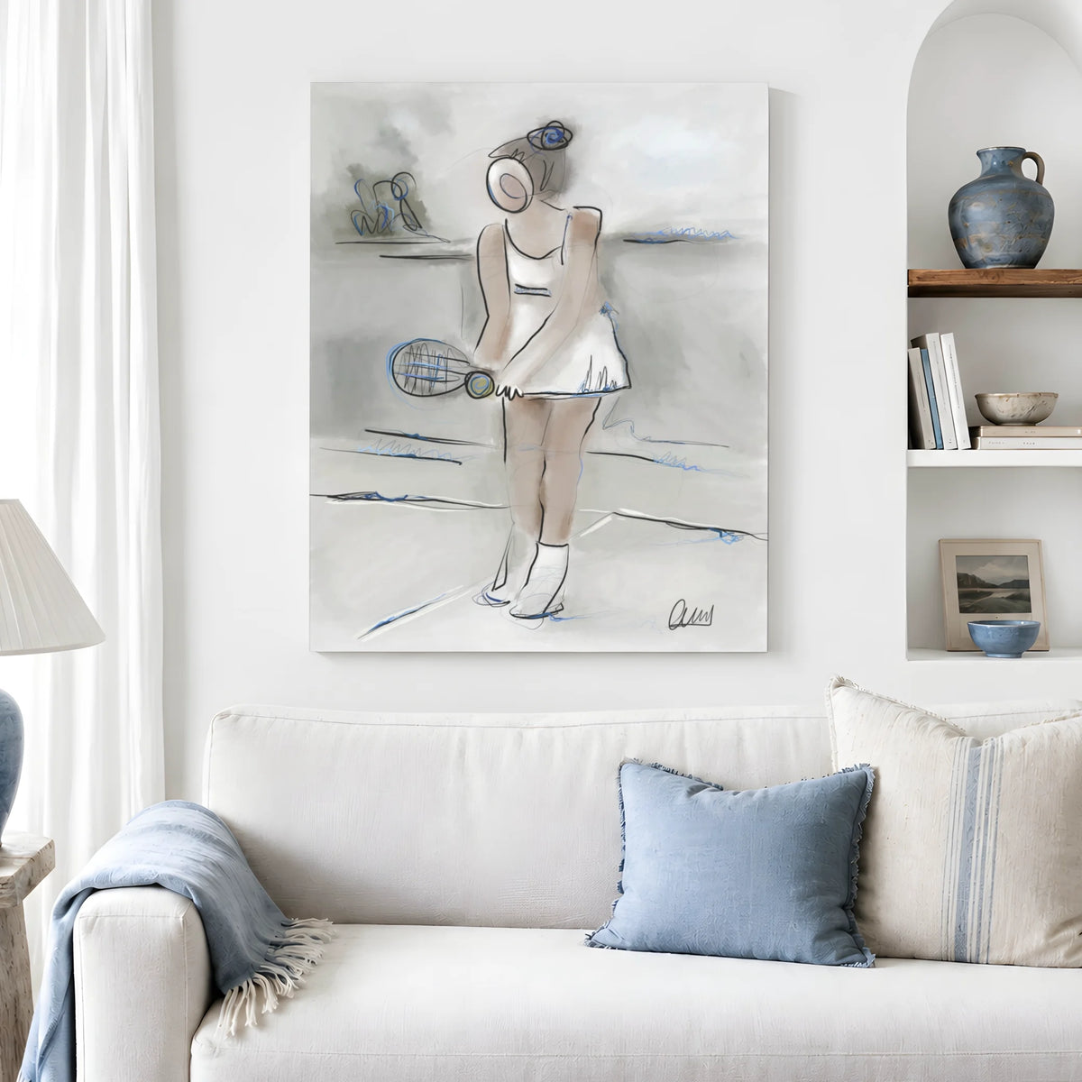 Tennis Player Canvas Print | Minimalist Wall Art