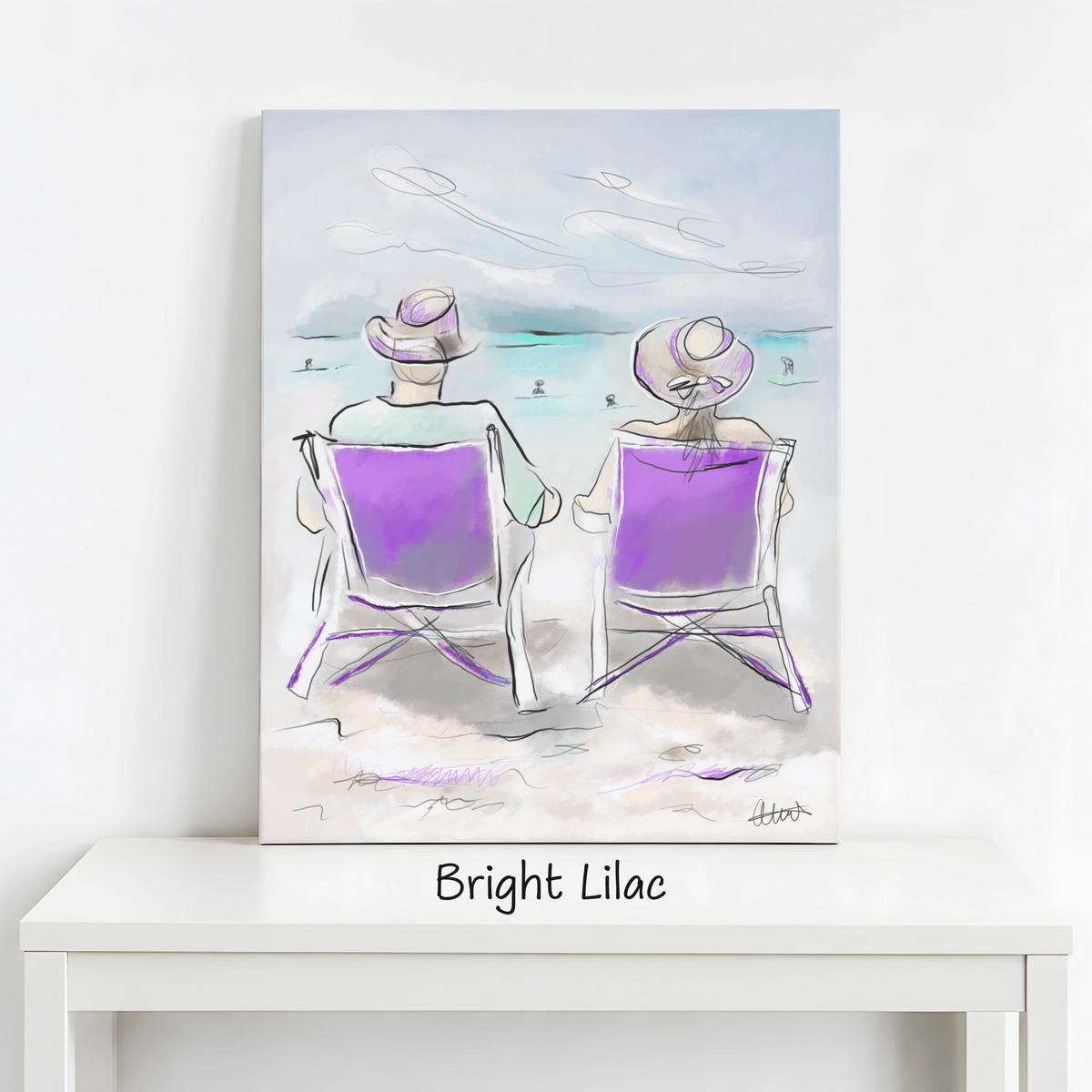 Beach Chairs Wall Art | Coastal Scene Canvas Print
