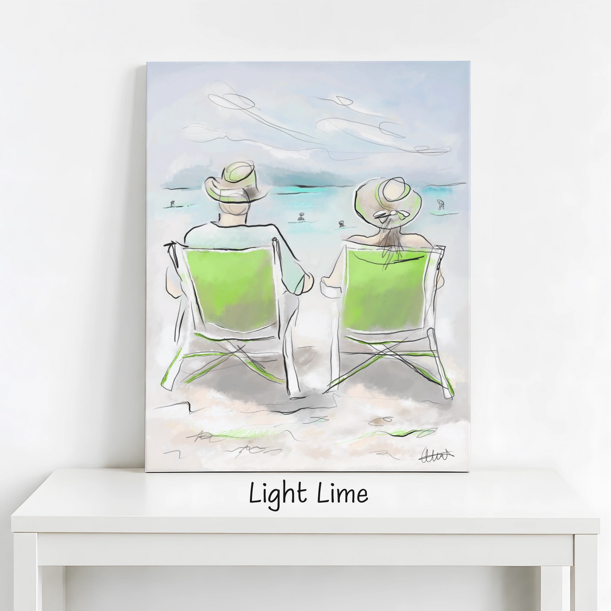 Beach Chairs Wall Art | Coastal Scene Canvas Print