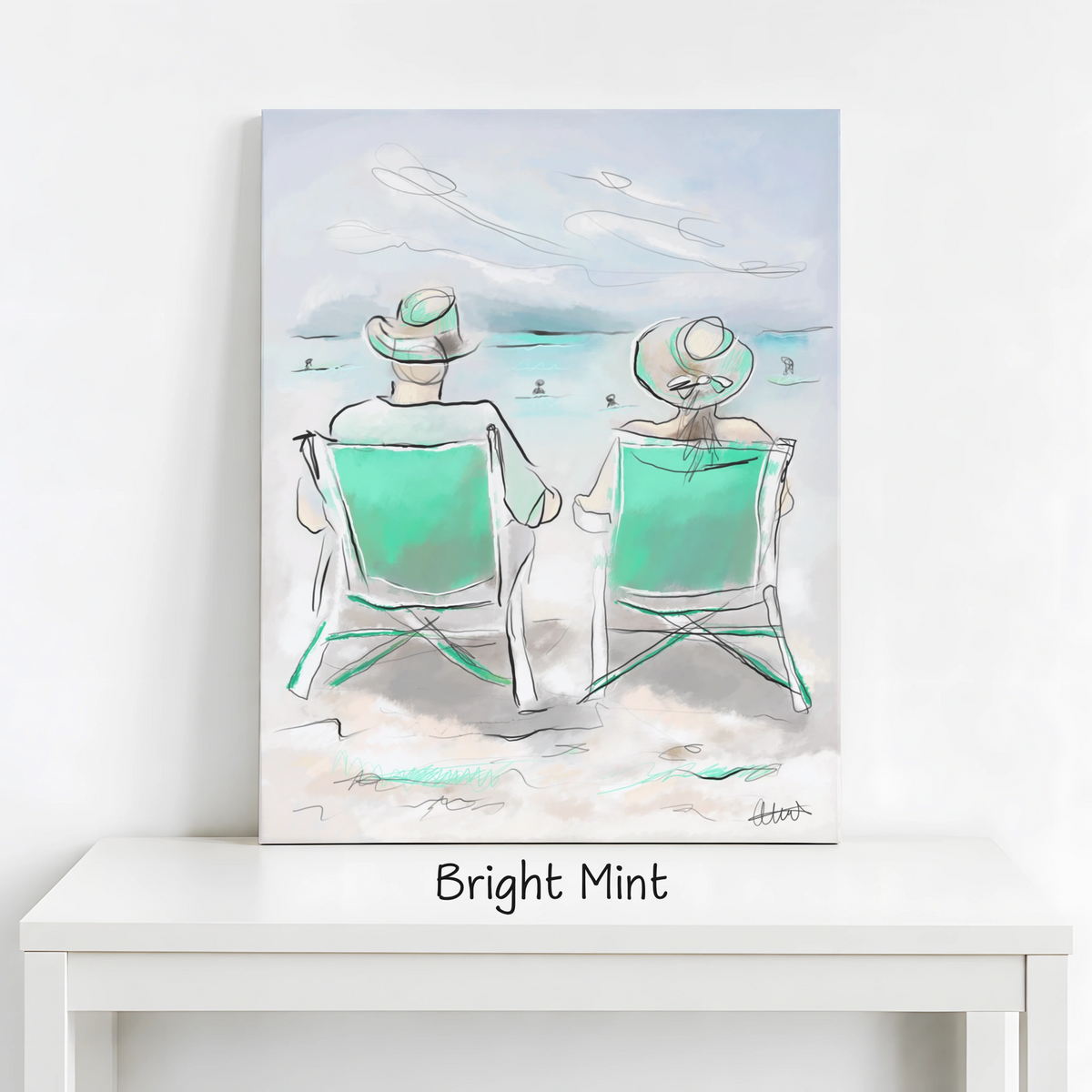 Beach Chairs Wall Art | Coastal Scene Canvas Print