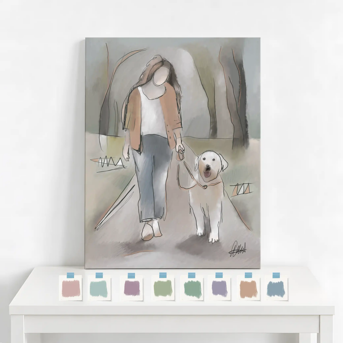 Dog Walking Wall Art | Meaningful Gift for Dog Lovers
