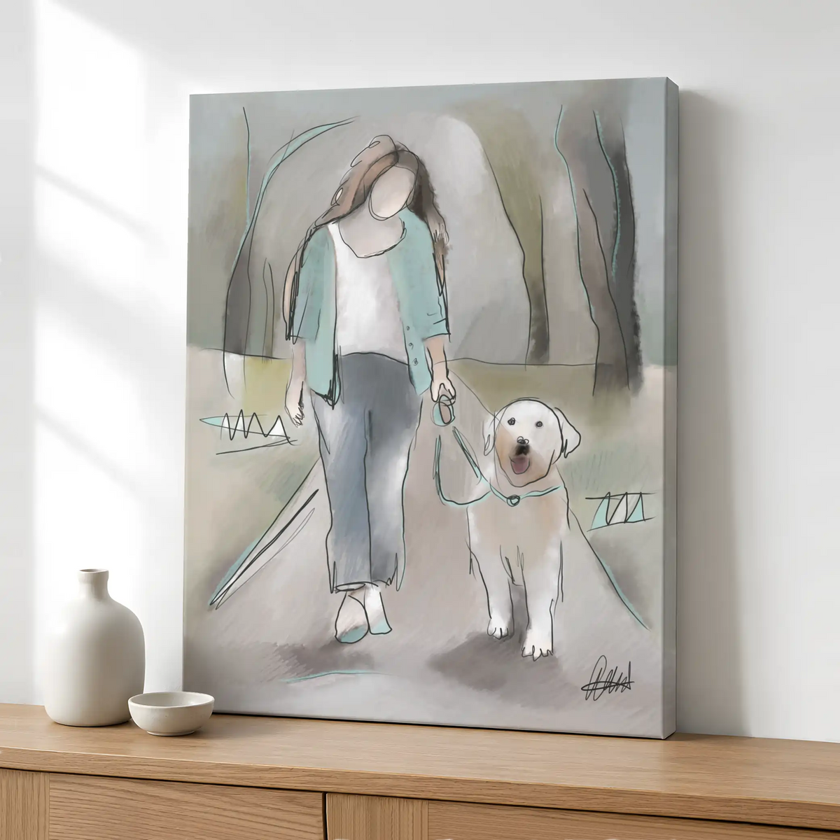 Dog Walking Wall Art | Meaningful Gift for Dog Lovers