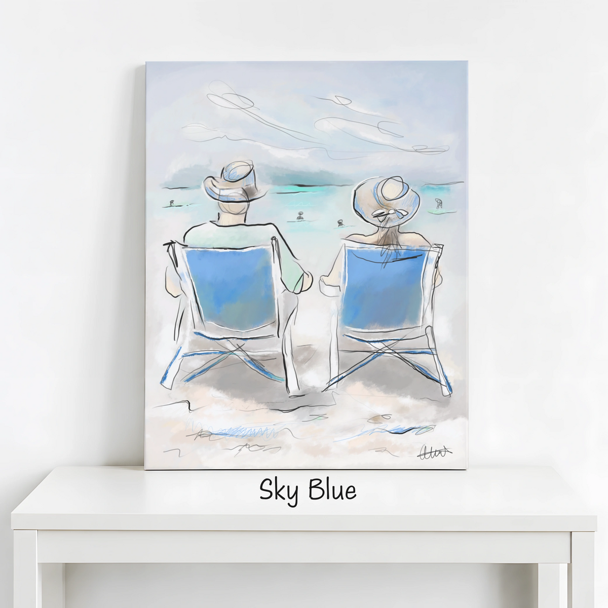 Beach Chairs Wall Art | Coastal Scene Canvas Print