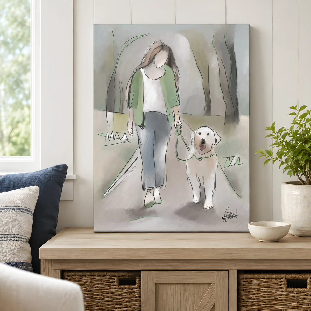 Dog Walking Wall Art | Meaningful Gift for Dog Lovers