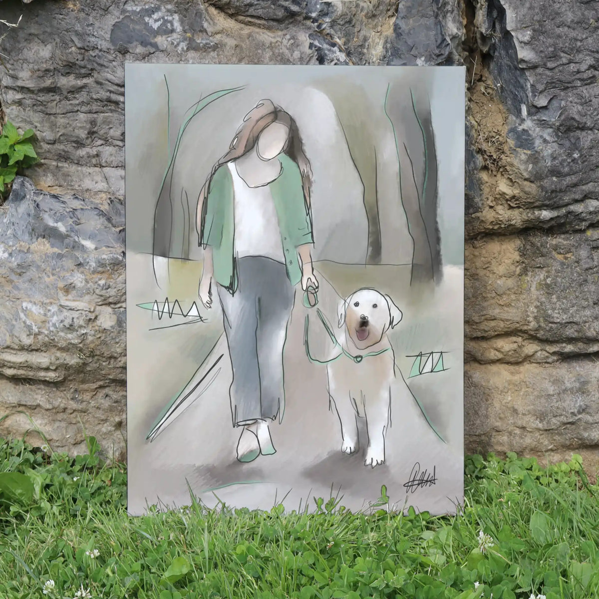 Dog Walking Wall Art | Meaningful Gift for Dog Lovers