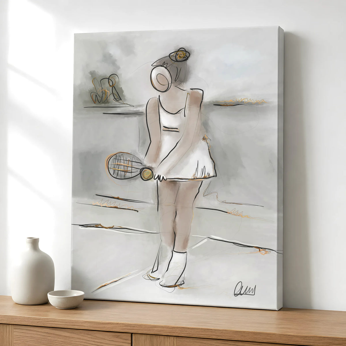 Tennis Player Canvas Print | Minimalist Wall Art