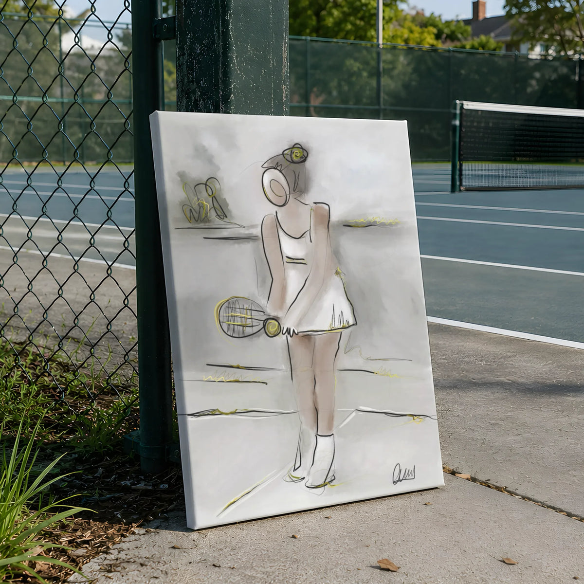 Tennis Player Canvas Print | Minimalist Wall Art